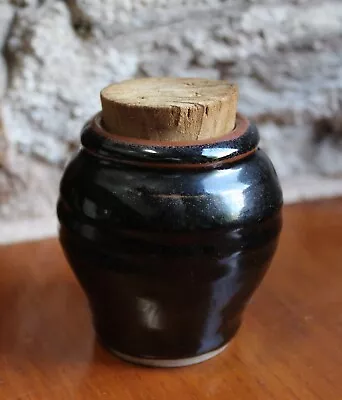Buy Tenmoku Glaze Spice Jar With Cork & Potter's Mark • 10£