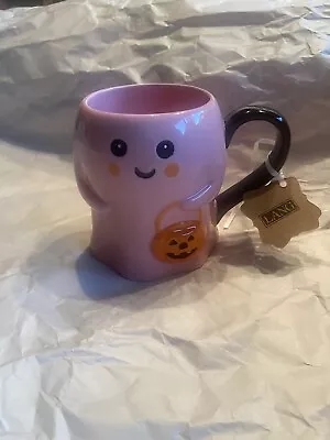 Buy Lang 2024 Pink Ghost Halloween Mug Holding Jack-O-Lantern Pumpkin Décor New • 14.90£