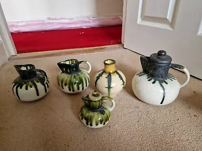 Buy Vintage Beddgelert Wales Studio Pottery Teapot, 3 Jugs And Bud Vase • 15£