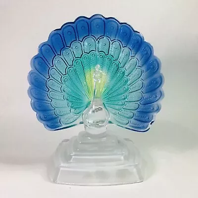 Buy Vintage Colourful Decorative Glass Peacock By Crystal D’ Arques French Figurine • 21£