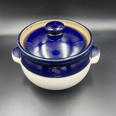 Buy Vintage Denby Potpourri Blue & White Casserole Dish / Pot With Lid 13cm Tall VGC • 11.95£