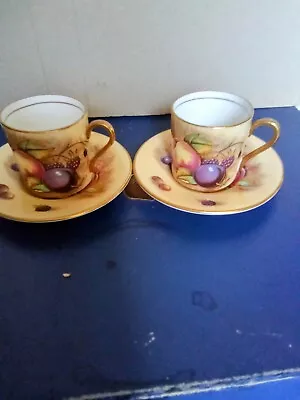 Buy Two Aynsley Orchard Gold Cups And Saucers • 30£