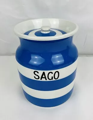 Buy VTG T.G. Green Cornish Kitchen Ware 5.5”Canister SAGO Jar Blue & White England • 37.28£