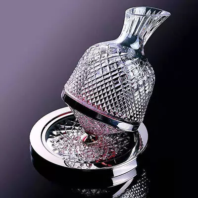 Buy High Grade Crystal Glass 360 Rotating Decanter Tumbler 1500ml Decanter W>:> • 18.31£