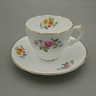 Buy Coalport Bone China Cup And Saucer Vintage English Flowers Gold Rim 20th Century • 21.60£