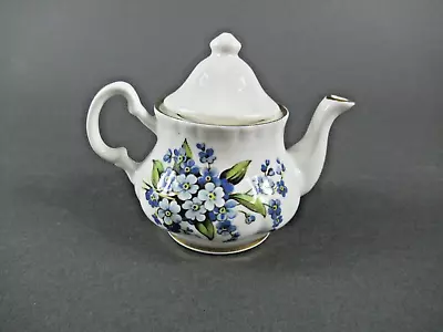 Buy Crown Windsor Britain Mini. Bone China Teapot W/ Blue Floral & Gold Trim • 9.31£