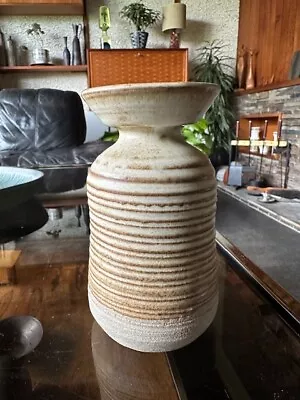 Buy Welsh Studio Pottery Ribbed Vase With Flared Rim - Pembrokeshire Pottery • 12.50£
