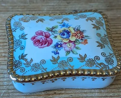 Buy Vintage Dresden PM Martinroda Porcelain Floral Lidded Trinket Box 7cm By 5.5cm • 4.99£