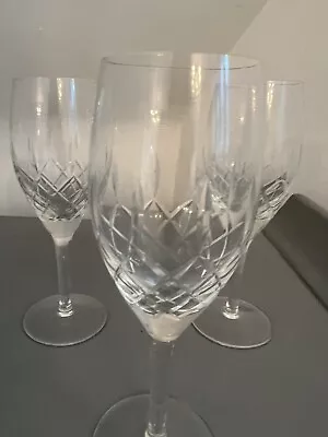 Buy Fine Crystal Stemware Wine Drink Glasses 4 Set Clear Cut Pattern Champagne Tulip • 12.95£