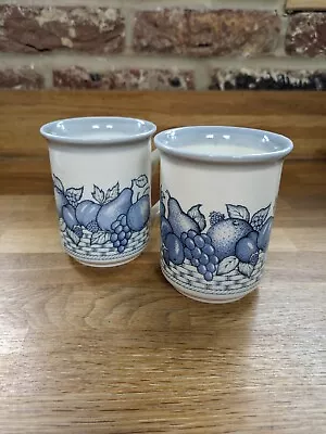 Buy 2 Vintage Biltons Pottery Design Mugs. Fruit Design 80s. • 7.84£
