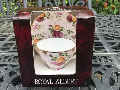 Buy 2002  Boxed Royal Albert Old Country Roses Tea Cup & Saucer Dusky Pink Lace • 15£