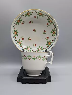 Buy Swansea Porcelain Teacup & Saucer, C. 1820, Hand-painted Florals, Welsh Antique • 200£