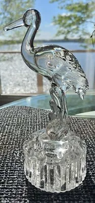 Buy Cambridge Glass Centerpiece Flower Frog #1645 Heron Egret Crane Clear 8.5 -Vtg • 37.27£