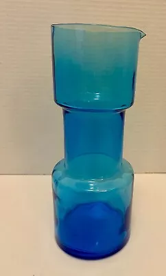 Buy Vintage Danish Mid Modern Glass Pitcher Brilliant Turquoise Blue 10” H • 78.75£