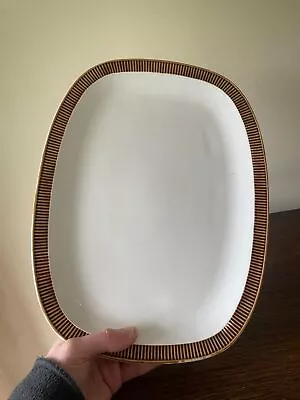 Buy Vintage Poole Pottery Parkstone Chestnut Brown Meat Serving Plate / Platter 34cm • 9.99£