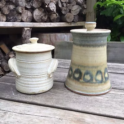 Buy Vintage  Studio Pottery Lidded Jars - Chris Charman Godshill Pottery & Hop Kilns • 25£