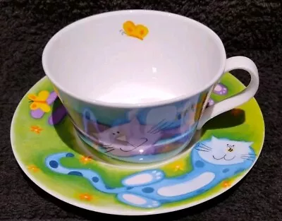 Buy Grafton Living By Tams Fine Bone China Breakfast Cup & Saucer Set - Cats Design • 5.99£