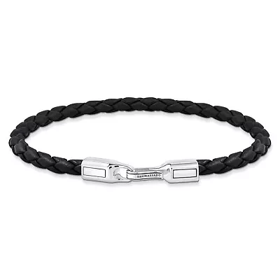 Buy Thomas Sabo Jewelry Unisex Leather Wrist Band Black Silver A2147-682-11 • 87.54£