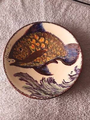 Buy Puigdemont 32 Cm Hand Painted Lustre Glazed Fish Wall Plate / Bowl VGC • 25£
