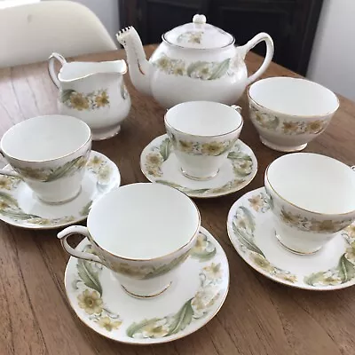 Buy Vintage Duchess China Tea Set Greensleeves Design Soft Green & Apricot Colour • 63£