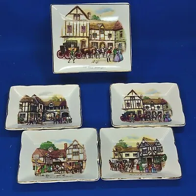 Buy Vintage Sandland Ware * OLD COACH HOUSE INNS * Boxed Set Of China Dishes / Trays • 10£