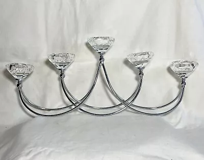 Buy Bebe Glass Silver Tone Metal Candelabra Tealight Votive • 32.62£