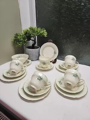 Buy Paragon China H.M THE QUEEN & H.M QUEEN Mary  17 Pcs  TEA SET Pale Green/gold Gc • 9.99£