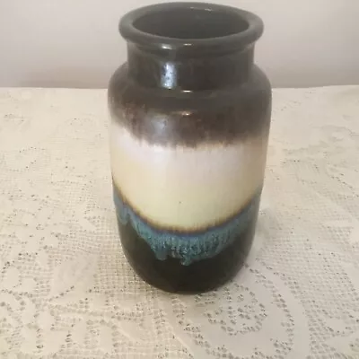 Buy West German Scheurich Fat Lava Vase 231 15 WGP 60s 70s Cream Green Blue • 19.99£