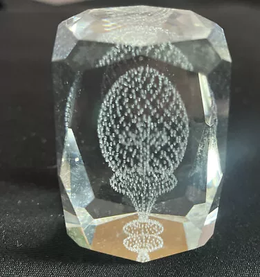 Buy 3D Crystal Clear Laser Etched Paperweight With Balloon And A Cross On The Front  • 6£