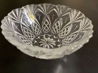 Buy Vintage Clear Pressed Glass 4.5” Dessert Bowl Scalloped Edge France (f) • 9.95£