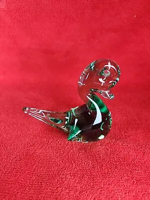 Buy Vintage Beautiful Murano Type Green Small Glass Duck Italian Retro Handmade VGC • 9.99£