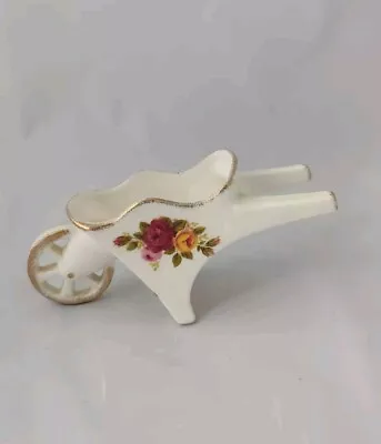 Buy Cottage Rose Fine Bone China Wheelbarrow Ornament • 5£