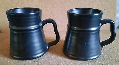 Buy Prinknash Pottery Black Lustre Set Of 2 Tankards / Mugs • 11£