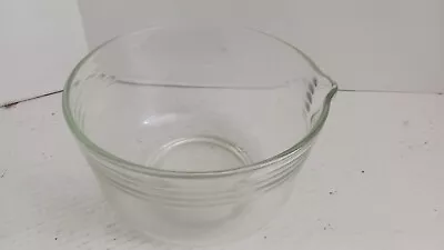 Buy Vintage 1950's Hamilton Beach Clear Glass Ribbed 9  Mixing Bowl With Spout • 27.95£