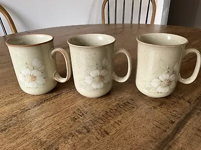Buy Set Of 3 Denby Daybreak Stoneware Tea Coffee Mugs, Excellent Condition • 19.99£