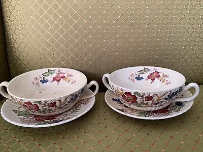 Buy Set Of Two Booths China Cups And Saucers “Wildflower” From England • 26.98£