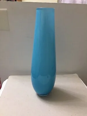 Buy Light Blue Glass White Cased Tapered Vase,Czech Glass,Murano Glass,Scandinavian • 14.50£