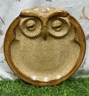 Buy Owl Plate Dish Mid Century Modern Art Pottery Stoneware Glazed 18 Cm Rare • 19.99£