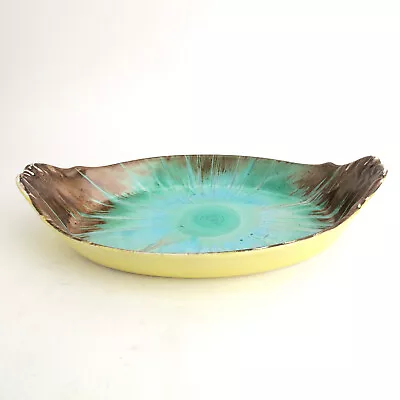 Buy Harmony Art Ware By Shelley 9 7/8  Handled Oval Dish Green Dripware 8823 • 75.25£