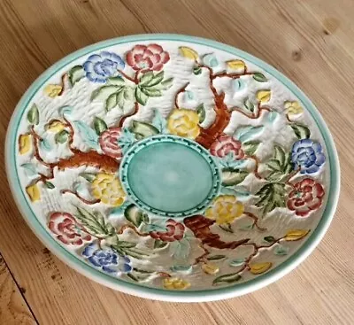 Buy Vintage Large Plate / Charger Hand Painted Floral H J Wood Indian Tree England • 29.99£