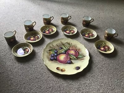 Buy Aynsley Orchard Gold Fruit Fine English Bone China Coffee Set And Dinner Plate  • 49.99£