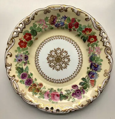 Buy Gorgeous COPELAND China 9  Plate Hand Painted Multi Floral Gold Pierced Edge • 41.94£