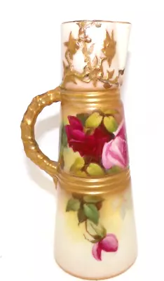 Buy Royal Worcester Hand Painted Hadley Roses Jug Vase 15 54 Signed C1919 Restored • 74.95£