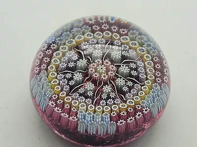 Buy Vintage Crystal Art Glass Millefiori Paperweight 6 Cm. Domed / M051 • 59£