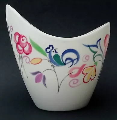 Buy Poole Pottery Freeform Vase Traditional Pattern Flowers & Birds Vintage 15cm • 24.99£