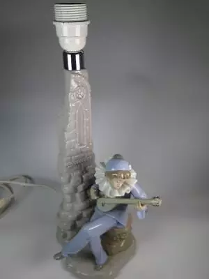 Buy Striking NAO/LLADRO Ceramic Lamp Stand 'STRUMMING' Minstrel Playing Guitar • 95£