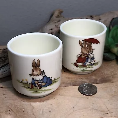 Buy Set Of 2 Bunnykins Egg Cups By Royal Doulton, 1968-1975 Mark, England Bone China • 12.11£