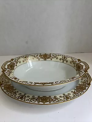 Buy NORITAKE CHINA 175 OVAL BOWL & SERVING Tray Hand Painted Gilded Ornate Trim • 33.54£