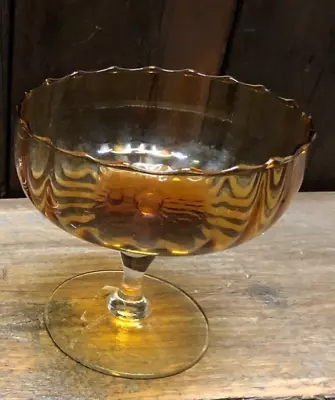 Buy Vintage Brown Glass Stem Bowl/Dish Sweet Pedestal Compot Amber Glass Bowl • 5.99£