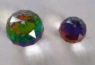 Buy 2 X Small Faceted Crystal Paperweights / Ornaments With Felt Bases. • 6.50£